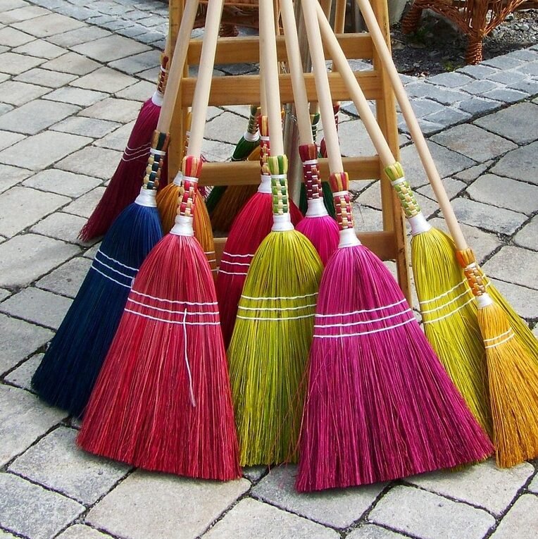 brooms, color, handmade products
